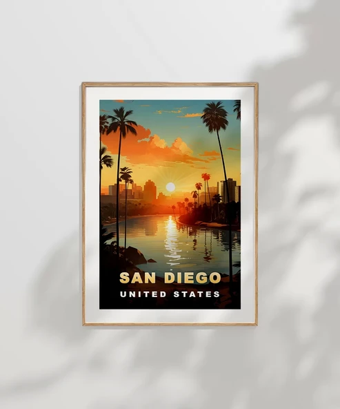 Çerçevesiz Poster San Diego Gün Batımı - Resim 7