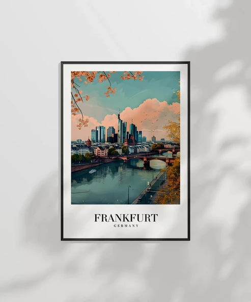 Çerçevesiz Poster Frankfurt Vintage - Resim 7