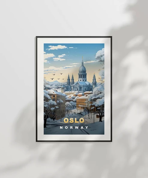 Çerçevesiz Poster Oslo Kış Manzarası - Resim 6