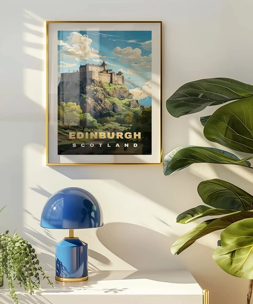 Çerçevesiz Poster Edinburgh Manzarası - Resim 4