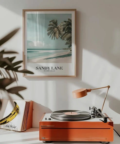 Çerçevesiz Poster Sandy Lane Barbados Tropik Sahil - Resim 3