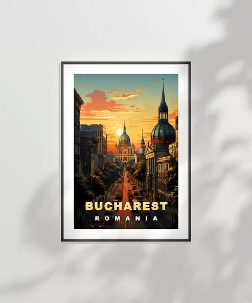 Çerçevesiz Poster Bükreş Altın Saatin Büyüsü - 5