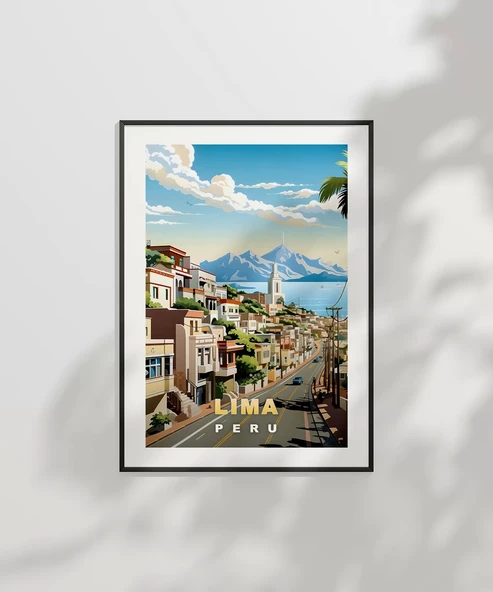 Çerçevesiz Poster Tropikal Lima Sokakları Dekoratif - 6