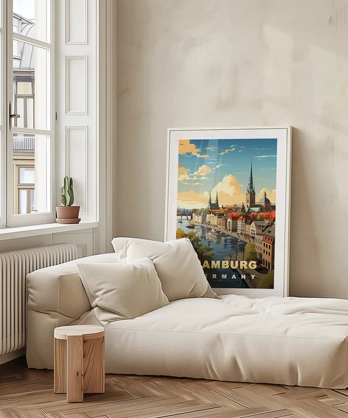 Çerçevesiz Poster Kuzeyin İncisi Hamburg - Resim 4