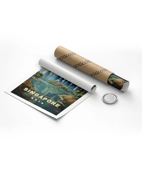 Çerçevesiz Poster Singapore Modern Manzarası - Resim 8