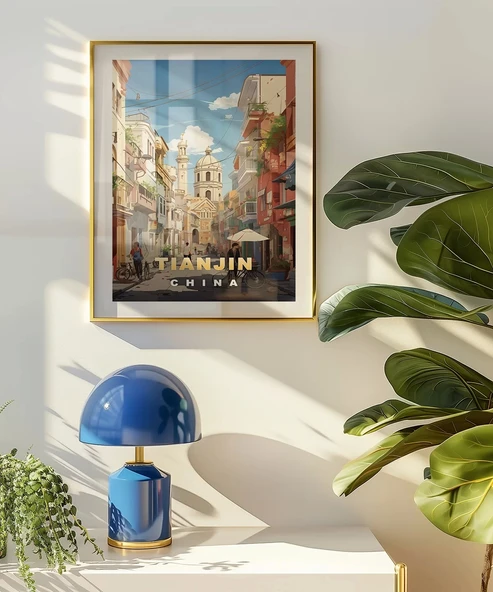 Çerçevesiz Poster Tianjin Tarihi Sokak Manzarası - 4