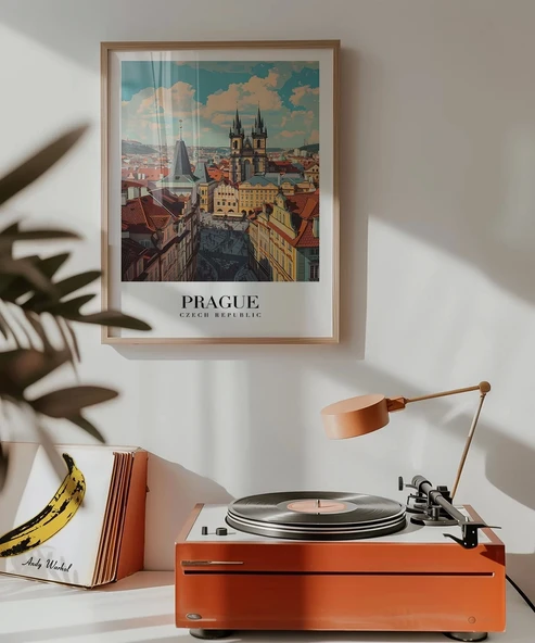 Çerçevesiz Poster Prag Eski Şehir Manzarası - Resim 3