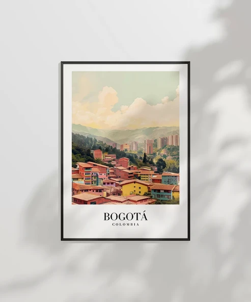 Çerçevesiz Poster Bogotá'nın Renkli Çatıları - Resim 7