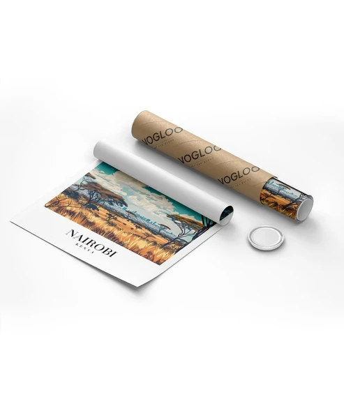 Çerçevesiz Poster Vahşi Doğa ve Şehir Silüeti - Resim 8