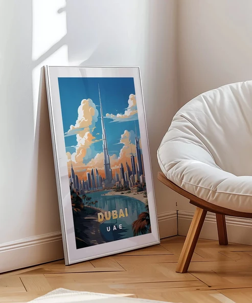 Çerçevesiz Poster Dubai Burj Khalifa Kulesi - Resim 3