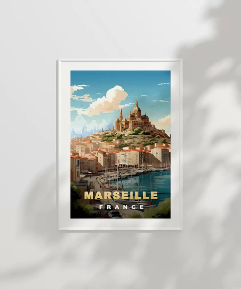 Çerçevesiz Poster Marsilya'nın Tarihi ve Deniz Estetiği - Resim 3