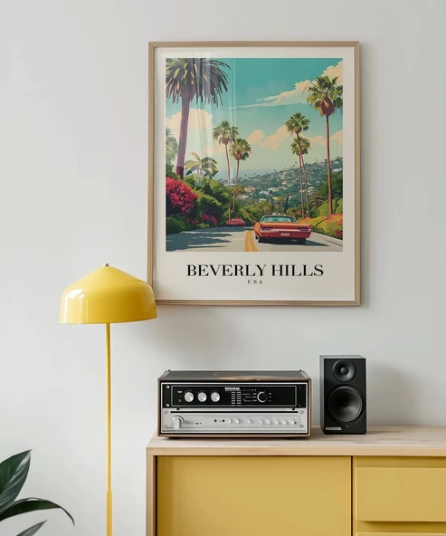 Çerçevesiz Poster Los angeles Şehir İlüstrasyonu - Resim 3