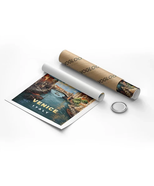 Çerçevesiz Poster Venedik Kanalı Manzarası - Resim 8