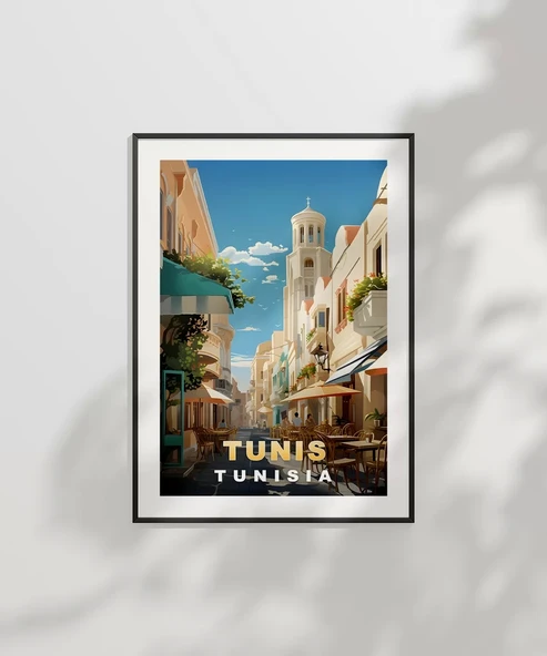 Çerçevesiz Poster Tunus’un Kalbi Tunis Şehir - Resim 6