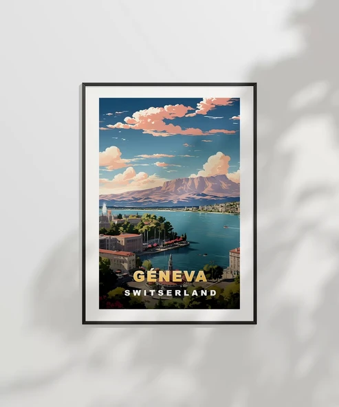 Çerçevesiz Poster Alplerin Gölgesinde Cenevre - Resim 7