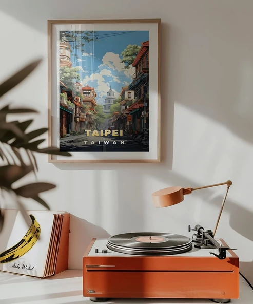 Çerçevesiz Poster Taipei Sokak Manzarası - Resim 3