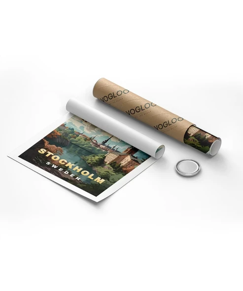 Çerçevesiz Poster Stockholm Şehir Manzarası ürün görseli