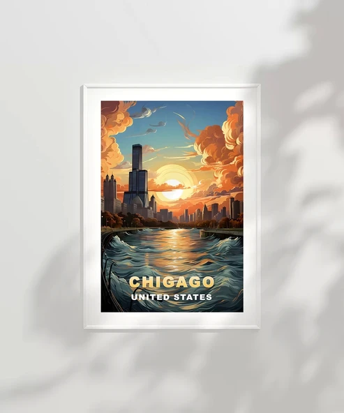 Çerçevesiz Poster Gölün ve Gökdelenlerin Şehri - Resim 2