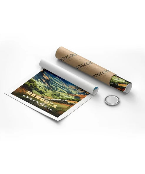 Çerçevesiz Poster Mendoza Dağ Manzarası ve Yeşil Vadiler - Resim 8