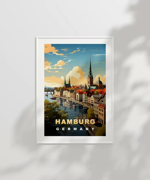 Çerçevesiz Poster Kuzeyin İncisi Hamburg - Resim 2