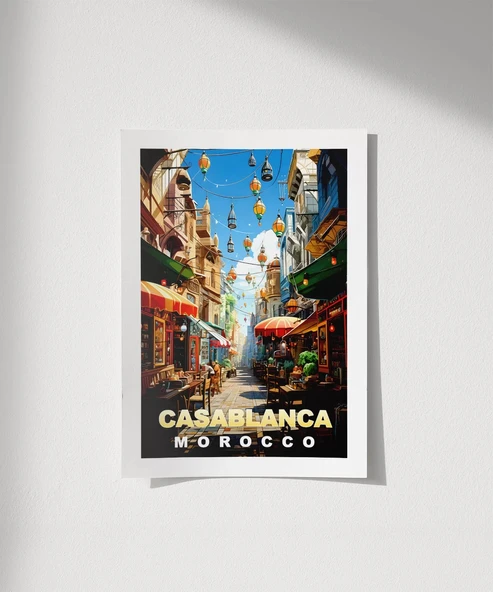 Çerçevesiz Poster Fas'ın Renkli Sokakları - Resim 7