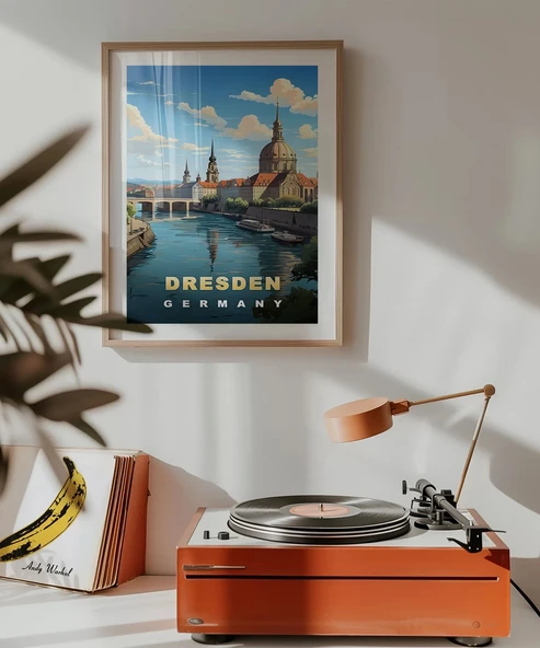 Çerçevesiz Poster Dresden Almanya Ufuk Çizgisi - Resim 5