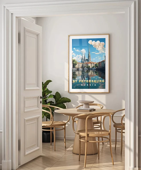 Çerçevesiz Poster St. Petersburg Kanal Manzarası - Resim 5