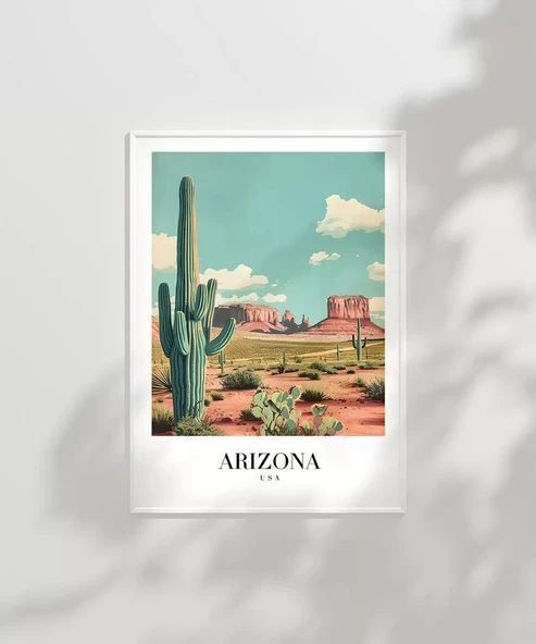 Çerçevesiz Poster Arizona Çölün Simgesi - Resim 2