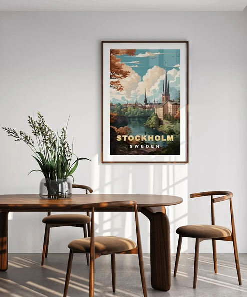 Çerçevesiz Poster Stockholm Şehir Manzarası - Resim 4