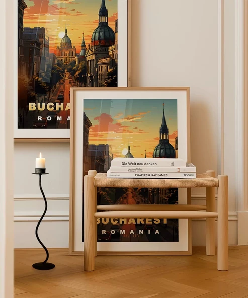 Çerçevesiz Poster Bükreş Altın Saatin Büyüsü - 4