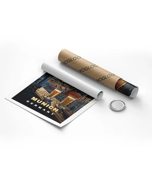 Çerçevesiz Poster Münih'in İkonik Kuleleri - Resim 8