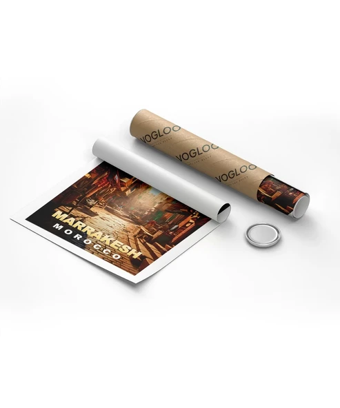 Çerçevesiz Poster Marrakeş'in Sıcak Sokakları ve Çarşı Manzarası - Resim 8