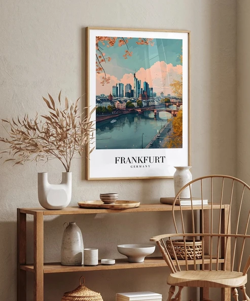 Çerçevesiz Poster Frankfurt Vintage - Resim 5