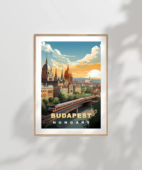 Çerçevesiz Poster Tuna Nehri Üzerinde Gün Doğumu - Resim 7