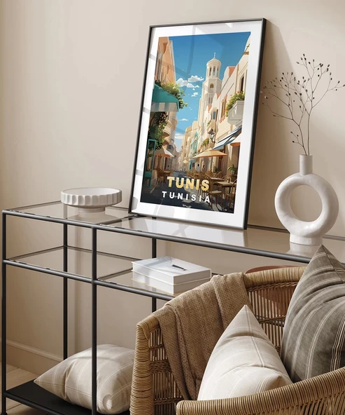 Çerçevesiz Poster Tunus’un Kalbi Tunis Şehir - Resim 4