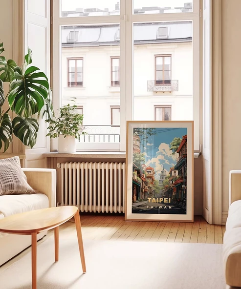 Çerçevesiz Poster Taipei Sokak Manzarası - Resim 4