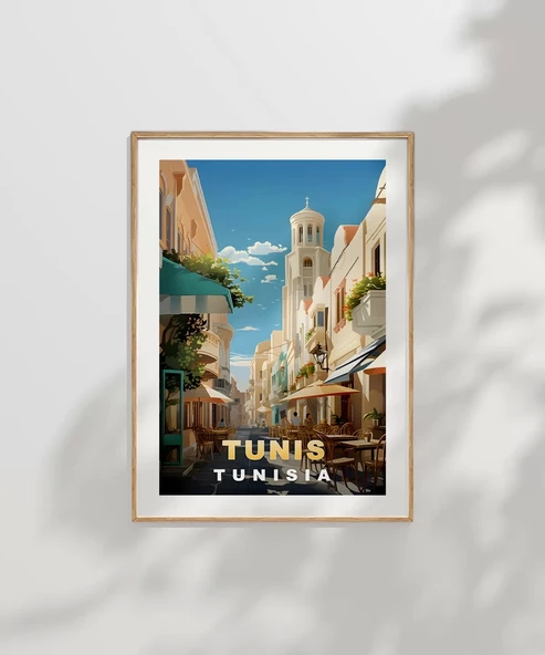 Çerçevesiz Poster Tunus’un Kalbi Tunis Şehir - Resim 7