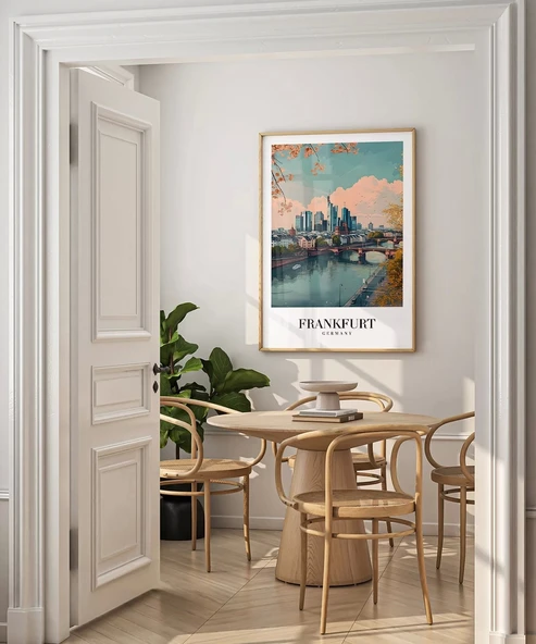 Çerçevesiz Poster Frankfurt Vintage - Resim 3