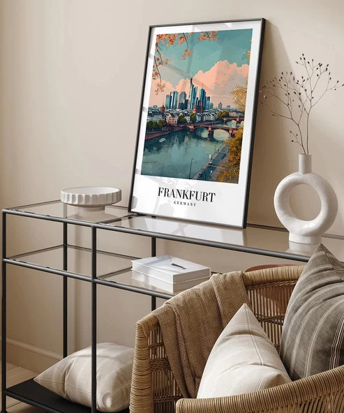 Çerçevesiz Poster Frankfurt Vintage - Resim 4