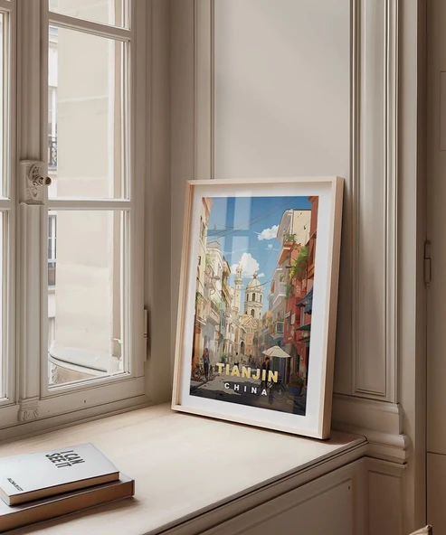 Çerçevesiz Poster Tianjin Tarihi Sokak Manzarası - 3