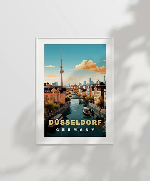 Çerçevesiz Poster Düsseldorf Almanya - 2