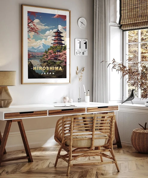 Çerçevesiz Poster Hiroşima'nın Huzurlu Manzarası - Resim 5