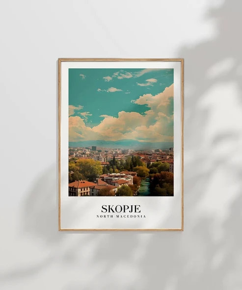 Çerçevesiz Poster Üsküp Şehir Manzarası ürün görseli