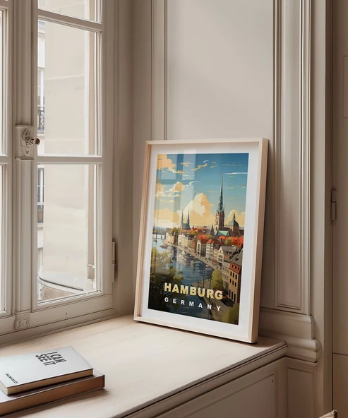 Çerçevesiz Poster Kuzeyin İncisi Hamburg - Resim 3