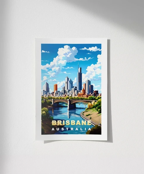 Çerçevesiz Poster Nehir ve Gökdelenlerin Şehri ürün görseli