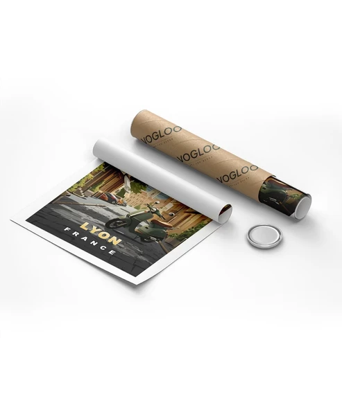 Çerçevesiz Poster Lyon'un Şirin Sokakları ve Vespa - Resim 8