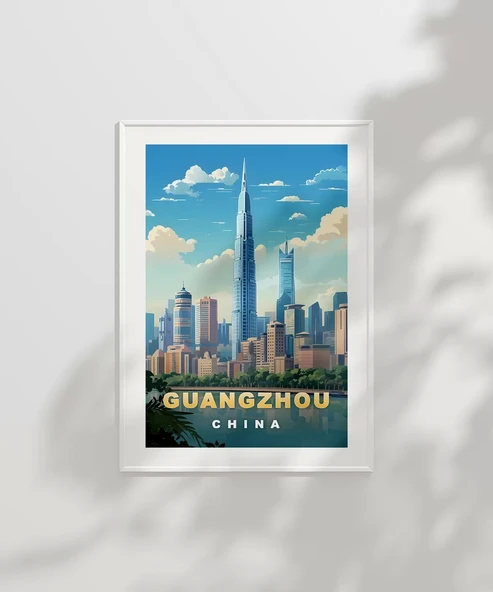 Çerçevesiz Poster İhtişamlı Guangzhou Gökdelenleri - Resim 2