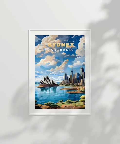 Çerçevesiz Poster Sydney Limanı ve Opera Binası - Resim 2