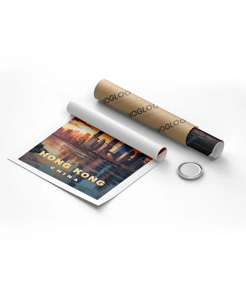 Çerçevesiz Poster Hong Kong'un Dinamik Silüeti - Resim 8