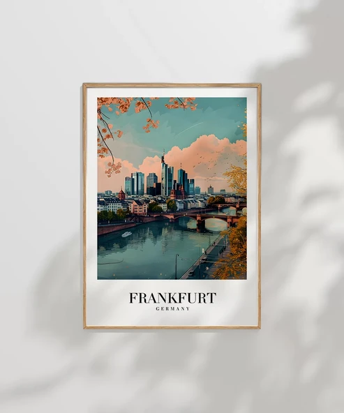 Çerçevesiz Poster Frankfurt Vintage - Resim 6